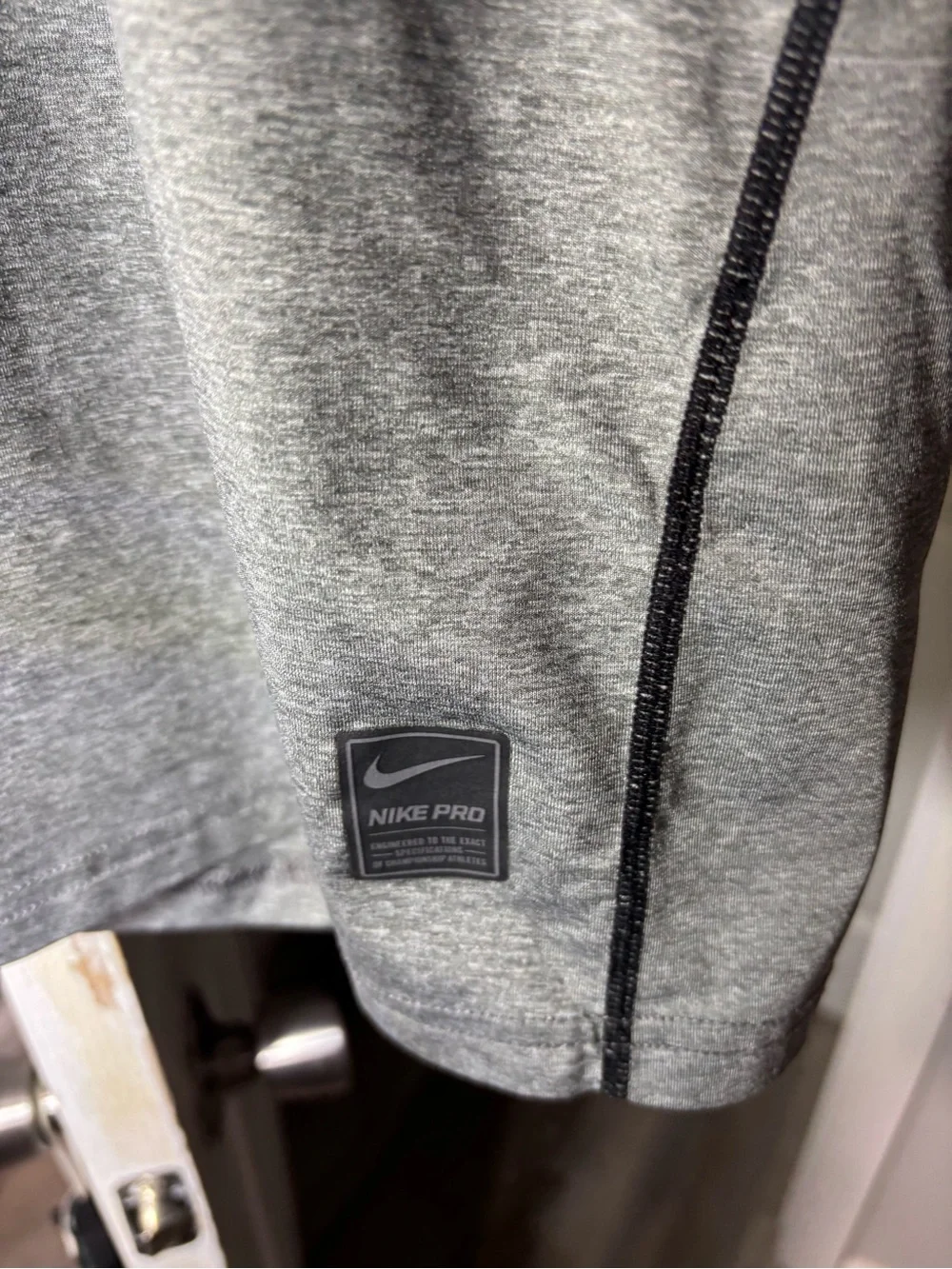 Nike Vintage Pro DriFit Mens Grey Fitted Performance Training Shirt Size XL